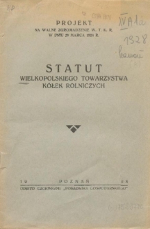 Statut Wielkopolskiego Towarzystwa Kółek Rolniczych