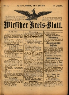 Wirsitzer Kreis-Blatt: herausgegeben vom Königlichen Landraths-Amte 1902.07.09 Jg.58 Nr54