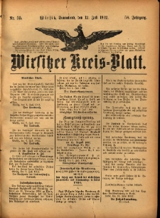 Wirsitzer Kreis-Blatt: herausgegeben vom Königlichen Landraths-Amte 1902.07.12 Jg.58 Nr55