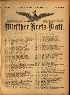 Wirsitzer Kreis-Blatt: herausgegeben vom Königlichen Landraths-Amte 1902.07.30 Jg.58 Nr60