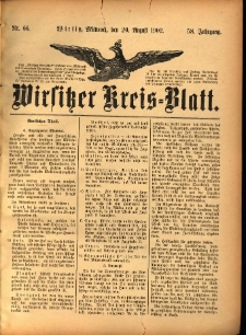 Wirsitzer Kreis-Blatt: herausgegeben vom Königlichen Landraths-Amte 1902.08.20 Jg.58 Nr66