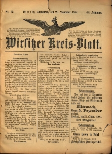 Wirsitzer Kreis-Blatt: herausgegeben vom Königlichen Landraths-Amte 1902.11.29 Jg.58 Nr95