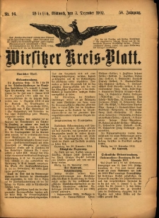 Wirsitzer Kreis-Blatt: herausgegeben vom Königlichen Landraths-Amte 1902.12.03 Jg.58 Nr96