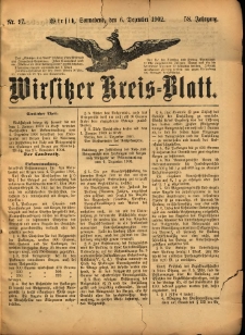 Wirsitzer Kreis-Blatt: herausgegeben vom Königlichen Landraths-Amte 1902.12.06 Jg.58 Nr97