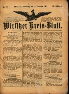 Wirsitzer Kreis-Blatt: herausgegeben vom Königlichen Landraths-Amte 1902.12.13 Jg.58 Nr99