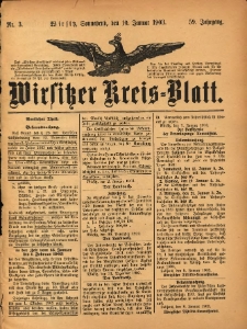 Wirsitzer Kreis-Blatt: herausgegeben vom Königlichen Landraths-Amte 1903.01.10 Jg.59 Nr3