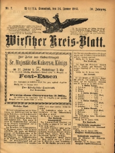 Wirsitzer Kreis-Blatt: herausgegeben vom Königlichen Landraths-Amte 1903.01.24 Jg.59 Nr7