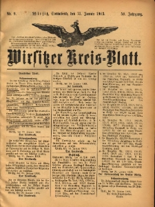 Wirsitzer Kreis-Blatt: herausgegeben vom Königlichen Landraths-Amte 1903.01.31 Jg.59 Nr9