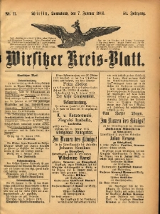 Wirsitzer Kreis-Blatt: herausgegeben vom Königlichen Landraths-Amte 1903.02.07 Jg.59 Nr11