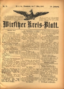 Wirsitzer Kreis-Blatt: herausgegeben vom Königlichen Landraths-Amte 1903.03.07 Jg.59 Nr19