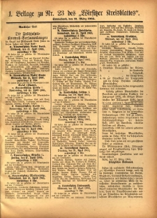 1. Beilage zu Nr.23 des „Wirsitzer Kreisblattes” 1903.03.21