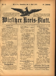 Wirsitzer Kreis-Blatt: herausgegeben vom Königlichen Landraths-Amte 1903.04.04 Jg.59 Nr27