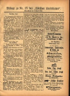 Beilage zu Nr.27 des „Wirsitzer Kreisblattes” 1903.04.04