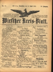 Wirsitzer Kreis-Blatt: herausgegeben vom Königlichen Landraths-Amte 1903.04.18 Jg.59 Nr30