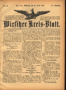 Wirsitzer Kreis-Blatt: herausgegeben vom Königlichen Landraths-Amte 1903.04.22 Jg.59 Nr31