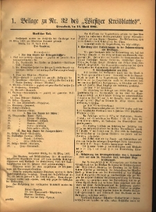 1. Beilage zu Nr.32 des „Wirsitzer Kreisblattes” 1903.04.25