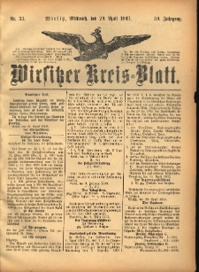 Wirsitzer Kreis-Blatt: herausgegeben vom Königlichen Landraths-Amte 1903.04.29 Jg.59 Nr33