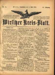 Wirsitzer Kreis-Blatt: herausgegeben vom Königlichen Landraths-Amte 1903.05.02 Jg.59 Nr34