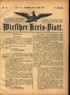 Wirsitzer Kreis-Blatt: herausgegeben vom Königlichen Landraths-Amte 1903.05.09 Jg.59 Nr36
