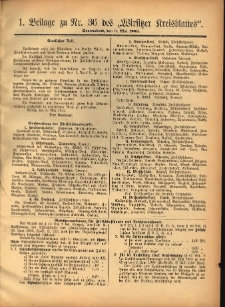 1. Beilage zu Nr.36 des „Wirsitzer Kreisblattes” 1903.05.09