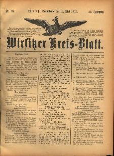 Wirsitzer Kreis-Blatt: herausgegeben vom Königlichen Landraths-Amte 1903.05.16 Jg.59 Nr38