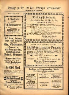 Beilage zu Nr.39 des „Wirsitzer Kreisblattes” 1903.05.20