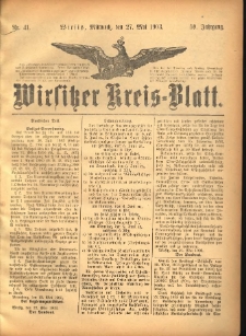 Wirsitzer Kreis-Blatt: herausgegeben vom Königlichen Landraths-Amte 1903.05.27 Jg.59 Nr41