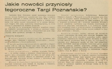 Jakie nowości przyniosły tegoroczne Targi Poznańskie?