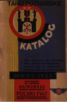 Katalog oficjalny 28.IV - 5.V. 1935