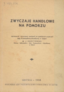 Zwyczaje handlowe na Pomorzu : (1922-1937)
