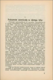 Położenie rzemiosła w okręgu Izby