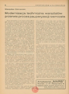 Modernizacja techniczna warsztatów przerwie proces pauperyzacji rzemiosła