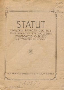 Statut Związku Robotniczo-Rzemieślniczego Zjednoczenia Zawodowego Polskiego w Rzeczypospolitej Polskiej