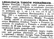 Legalizacja Targów Poznańskich