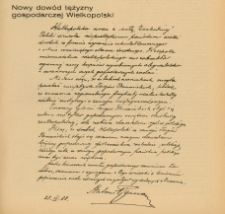 Nowy dowód tężyzny gospodarczej Wielkopolski