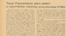 Targi Poznańskie jako jeden z czynników rozwoju gospodarczego kraju