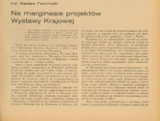 Na marginesie projektów Powszechnej Wystawy Krajowej