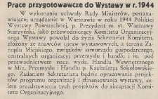 Prace przygotowawcze do Wystawy w r. 1944