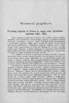Przebieg pogody w Polsce w ciągu zimy (grudzień - marzec) 1923-1924