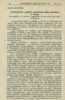 Powierzchnia i gęstość zaludnienia gmin miejskich w Polsce