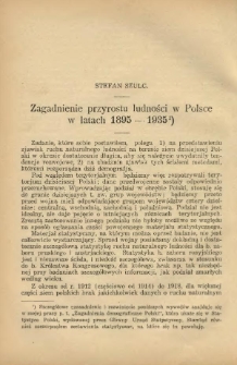 Zagadnienie przyrostu ludności w Polsce w latach 1895-1935