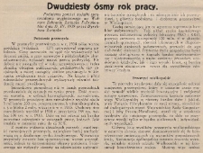 Dwudziesty ósmy rok pracy