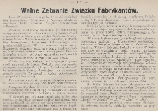 Walne Zebranie Związku Fabrykantów w dniu 17.04.1939 r.