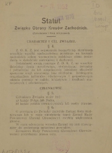Statut Związku Obrony Kresów Zachodnich : (członkowie i koła miejscowe)