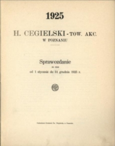 Sprawozdanie za czas od 1 stycznia do 31-go grudnia 1925 r.