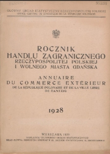 Rocznik Handlu Zagranicznego Rzeczypospolitej Polskiej i Wolnego Miasta Gdańska 1928-1938