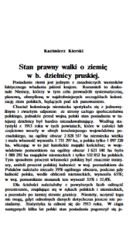 Stan prawny walki o ziemię w b. dzielnicy pruskiej