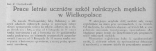 Prace letnie uczniów szkół rolniczych męskich w Wielkopolsce
