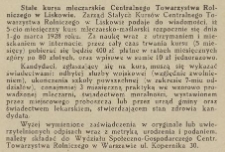 Stałe kursa mleczarskie Centralnego Towarzystwa Rolniczego w Liskowie Kaliskiem