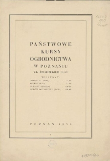 Państwowe Kursy Ogrodnictwa w Poznaniu